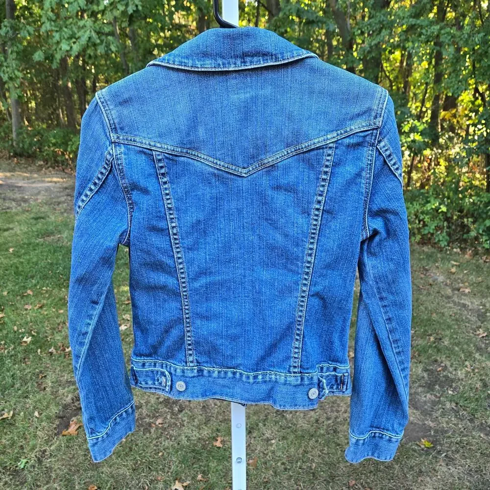 Vintage GAP Women's Denim Jacket Trucker Jean Spring 2004 Stretch size XS - Picture 4 of 13
